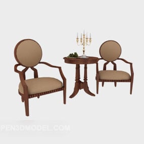 Amerykańskie krzesło z podłokietnikiem Model 3D