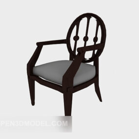 Chaise de maison avec accoudoirs américains modèle 3D