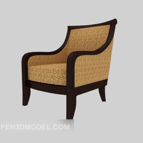 美式扶手单人沙发3d模型