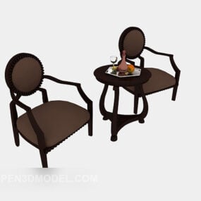 American Casual Elegant Table Chair 3d model