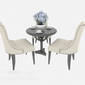 American Casual Table Chair 3d model
