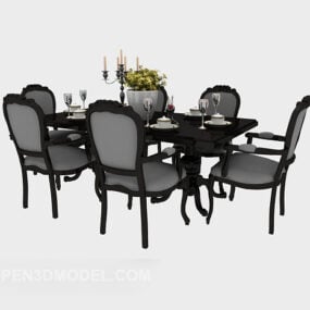 American Dining Table Dining Chair 3d model