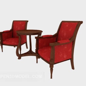 3д модель американского изысканного односпального дивана-кресла