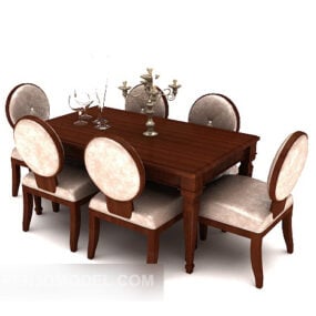 American Family Six-person Table 3d model