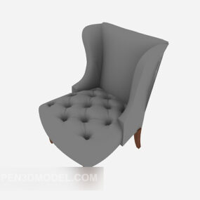 3д модель американского серого односпального дивана