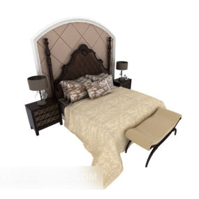 Americká domácí manželská postel 3D model