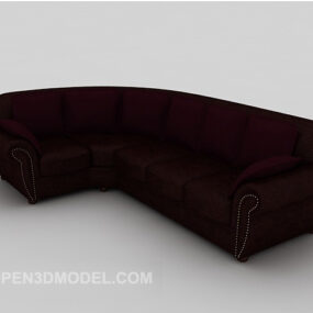 3д модель американского кожаного многопользовательского дивана