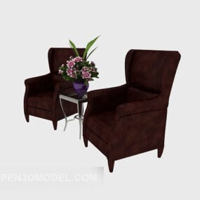 Sofa đơn da Mỹ mẫu 3d