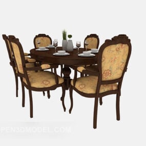 American Luxury Solid Wood Table 3d model