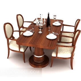 Tavolo da pranzo in stile minimalista americano modello 3d