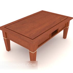 שולחן קפה ספה אמריקאית מהגוני עץ דגם תלת מימד