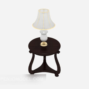 American Sofa Side Table Wooden 3d model
