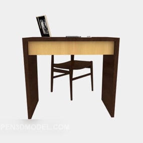 Amerikkalainen Solid Wood Desk 3D-malli