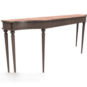 Table américaine en bois massif modèle 3D