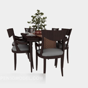 American Style Home Dining Table 3d model