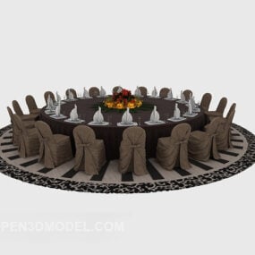 American Style Hotel Table 3d model