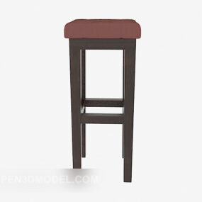 美式实木高脚椅3d模型