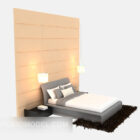 Dekoracja tylnej ściany łóżka z litego drewna