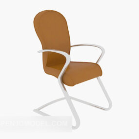 3д модель простого кресла с коричневой спинкой