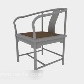 Modelo 3d de assento chinês com apoio de braço