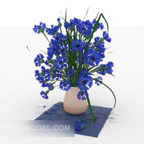 ガラス内部の装飾植物3Dモデル