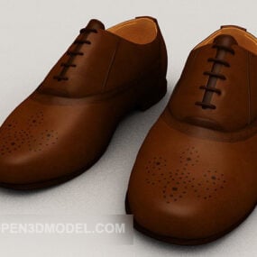Sepatu Kulit Datar Art Fresh model 3d