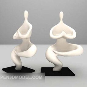Escultura estilizada de personagem de arte Modelo 3D
