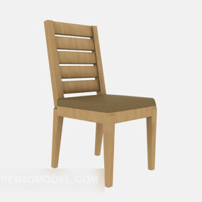 Back-to-back Solid Wood Home Chair 3d model