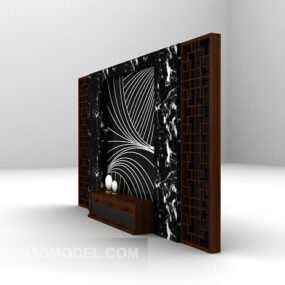 Black Decor Background Wall 3d model