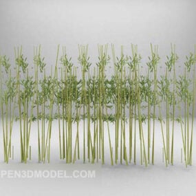 竹篱笆树篱3d模型