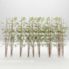 Siepe di piante di bambù verde