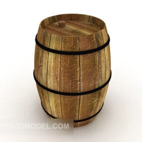 Western Barrel Wooden 3d model