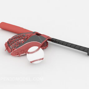 बेसबॉल खेल उपकरण सेट 3डी मॉडल