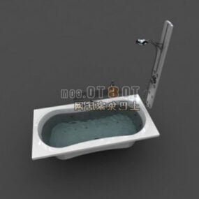 Vecchia vasca da bagno con doccia modello 3d