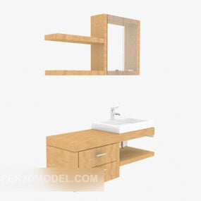 مجموعة أثاث خزانة الحمام بتصميم بسيط ثلاثي الأبعاد