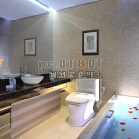 חדר אמבטיה משותף מודרני דקור דגם תלת מימד
