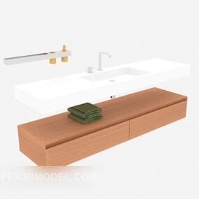 Modelo 3d de bacia de cerâmica moderna para banheiro