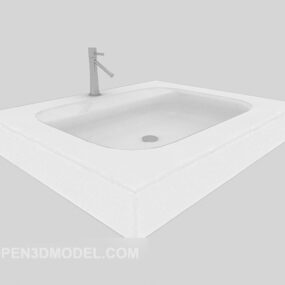 Bathroom Simple Washbasin Furniture 3d model