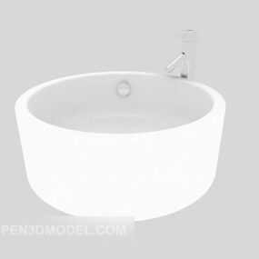 白い浴室の洗面台3Dモデル