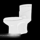 3д модель ванной комнаты с белым унитазом