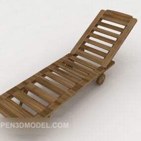 3d модель пляжного шезлонга деревянного