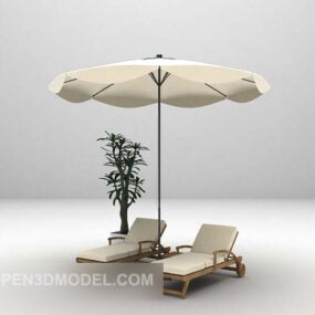 أثاث كرسي صالة الشاطئ نموذج ثلاثي الأبعاد
