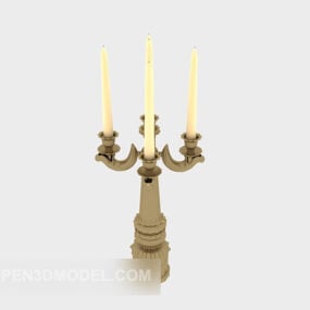 3д модель красивой старинной лампы-подсвечника