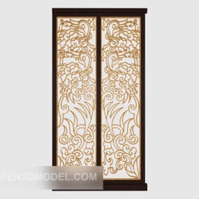 Beautiful Carved Pattern Screen Partition 3d model
