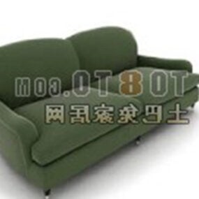 3д модель красивого дивана зеленого цвета