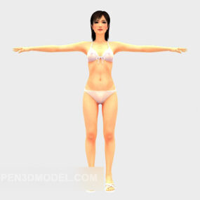Beauty Girl swimsuit Character 3d model