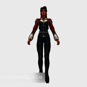 神秘的な女性キャラクター3Dモデル