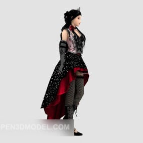 3D модель персонажа красоты Fashion Girl
