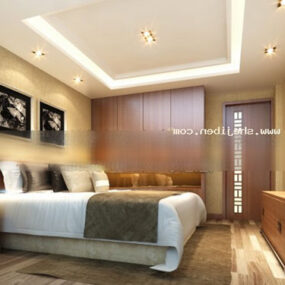 寝室のモダンな照明インテリア3Dモデル