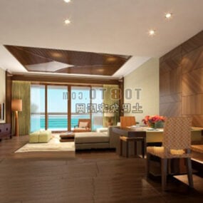 Bedroom Beach House Interior 3d model